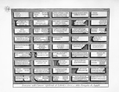 Several Inscriptions by Giovanni Battista Piranesi